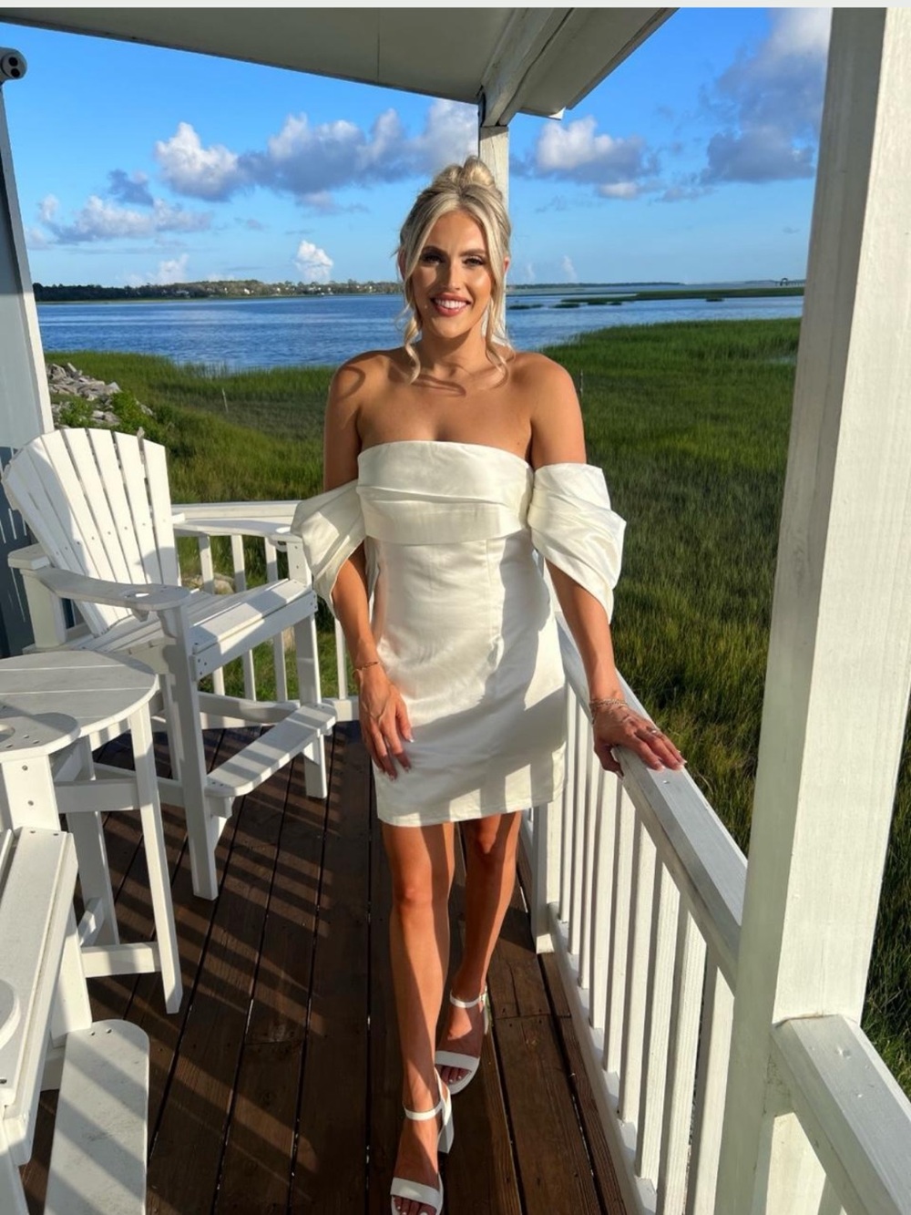 Petal & Pup Satin Mini Ivory Dress